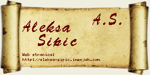 Aleksa Šipić vizit kartica